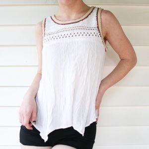 M Knit Babydoll Top with Colorful Neckline